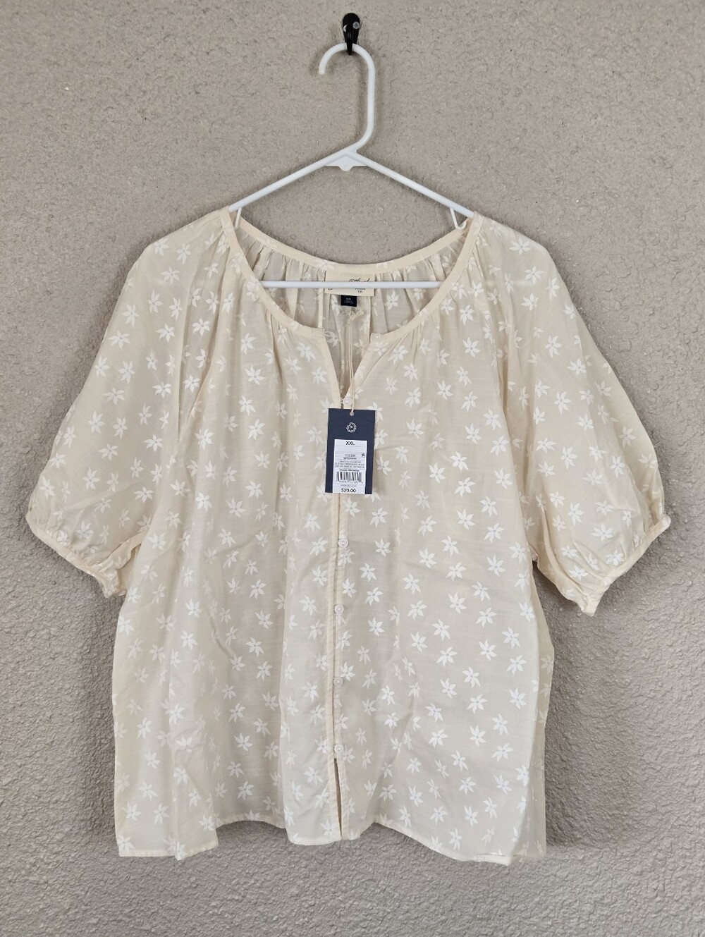 Universal Thread Pale Yellow Lightweight Blouse Size XXL New With Tags #2B396